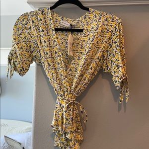 Floral Wrap Blouse